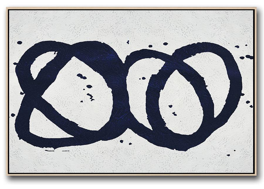 Horizontal Navy Minimalist Art #NV80C - Click Image to Close